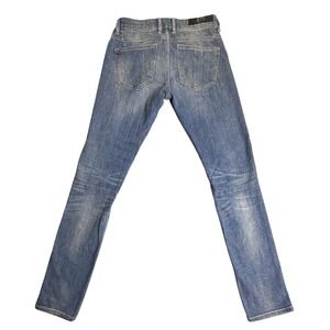 Zara Man The New Biker Skinny Jeans Mens 30x31 Medium Wash Blue Denim Moto